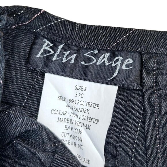 Vintage Y2K 2000s Pink White Striped Black Preppy Office Siren Low Waist Skirt - Picture 6 of 6